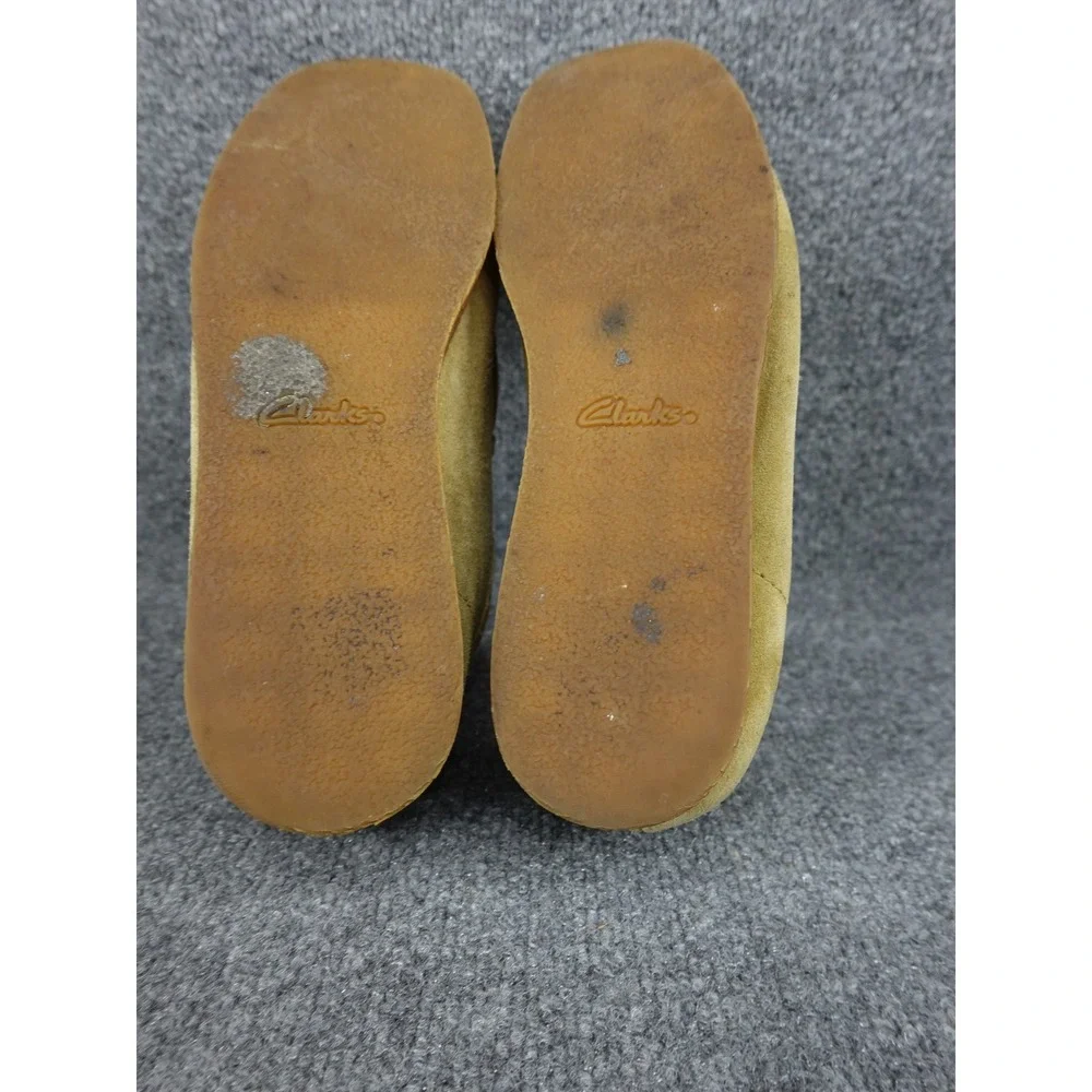 Clarks Wallabee Moccasin Shoes Mens Size 10 Tan Suede Crepe Sole Classic